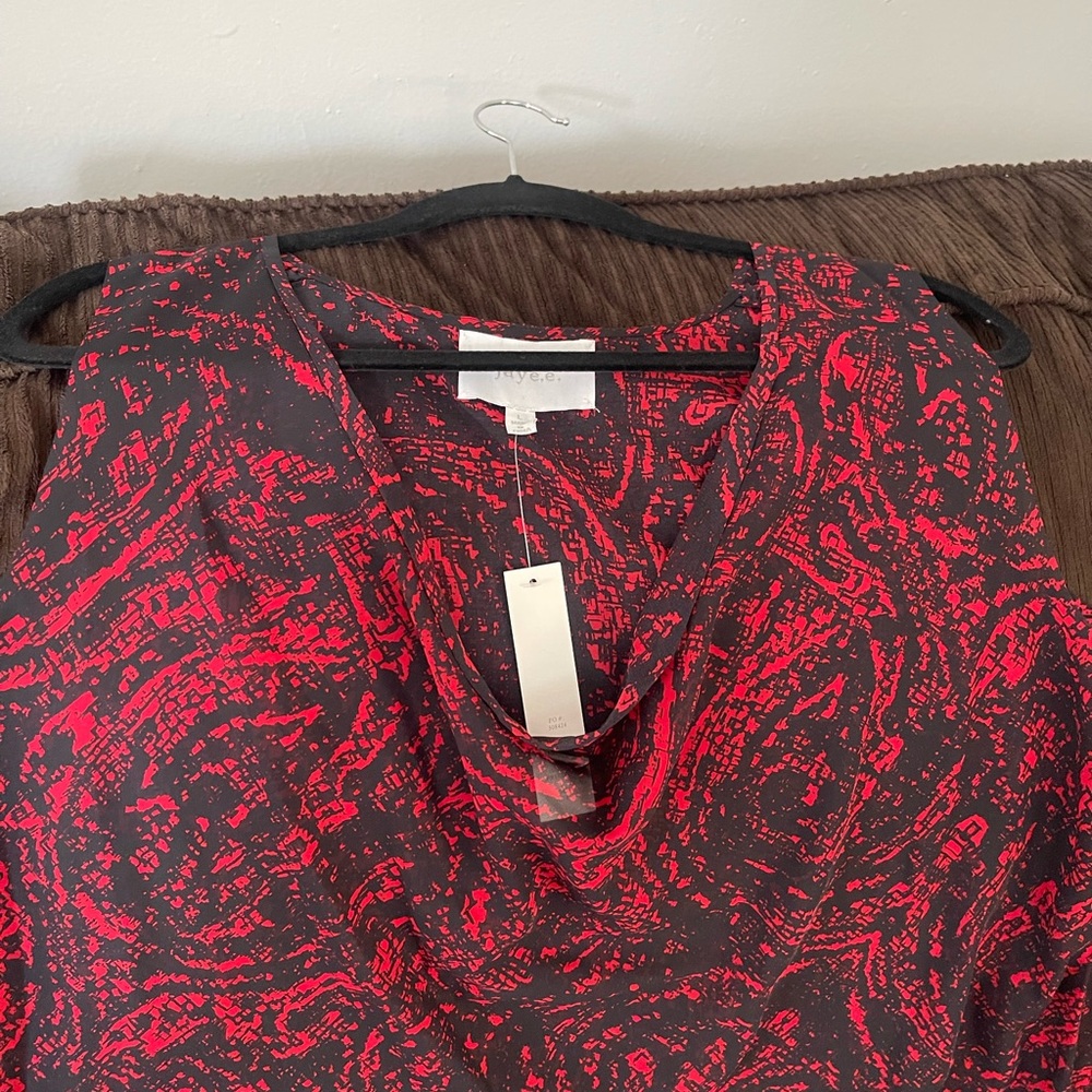 Red and Black Patterned Dress